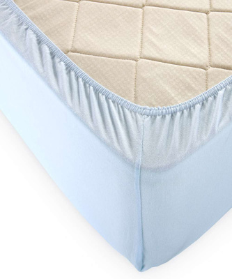 Трикотажная простынь на резинке небесный